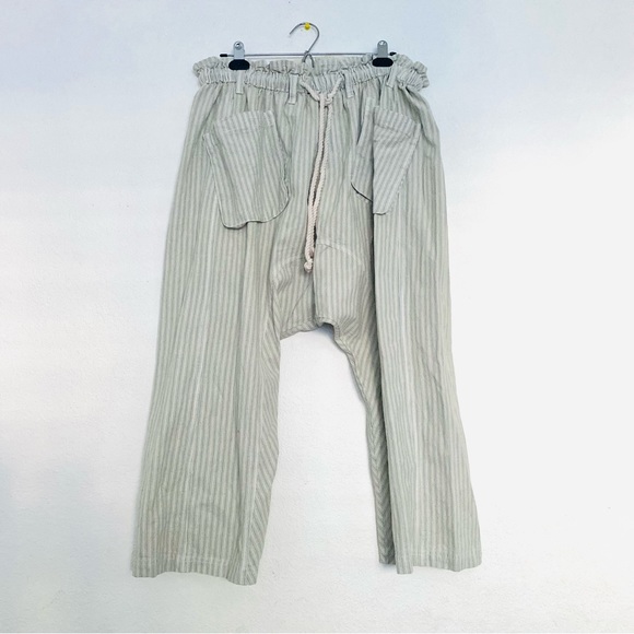 FREE PEOPLE Runyon Oversized Stripe Pants Blue Size Small - Picture 13 of 14